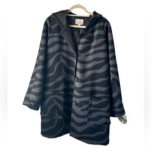 RARE Linea by Louis Dell’Olio Zebra Stripe Coat Black & Grey XL
